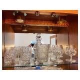 Cut Crystal Barware Set with Decanters, Ice Bucket, Glasses