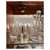 Cut Crystal Barware Set with Decanters, Ice Bucket, Glasses