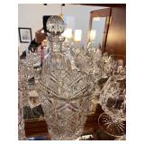 Cut Crystal Barware Set with Decanters, Ice Bucket, Glasses