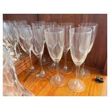 Cut Glass Pitcher and Set of 8 Wine Glasses