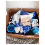 Box of Mobility and Personal Care Supplies Including Gait Belts and Incontinence Underwear