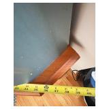 Green Corner Bookshelf with Wood Trim and Cabinet Doors