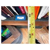 Green Corner Bookshelf with Wood Trim and Cabinet Doors