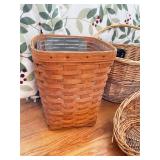 Collection of 3 Woven Baskets with Handles and Liners