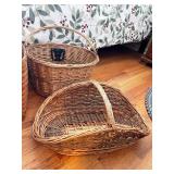 Collection of 3 Woven Baskets with Handles and Liners