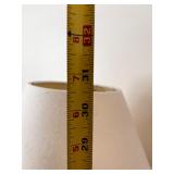 Clear Glass Table Lamp with White Tapered Shade, 31 Inches Tall