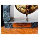 Pair of Marble Globe Bookends with John 3:16 Plaques