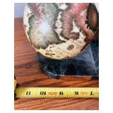 Pair of Marble Globe Bookends with John 3:16 Plaques