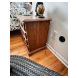 Wooden 4-Drawer Nightstand Dresser with Brass Handles
