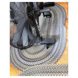 Set of 2 Oval Braided Rugs 60in x 36in Gray Blue Tones