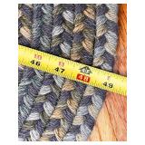 Set of 2 Oval Braided Rugs 60in x 36in Gray Blue Tones