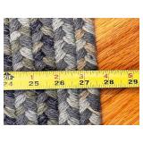 Set of 2 Oval Braided Rugs 60in x 36in Gray Blue Tones