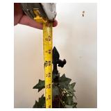 Artificial Topiary Ivy Plant with Red Pots, Decorative Picks, and Taper Candles Set