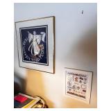 Set of 2 Framed Scandinavian Needlework Art Pieces