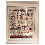 Set of 2 Framed Scandinavian Needlework Art Pieces