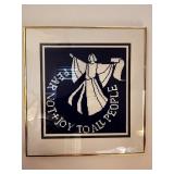 Set of 2 Framed Scandinavian Needlework Art Pieces