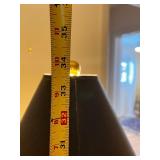 Vintage Brass Swan Table Lamp with Black Shade, 34 Inches Tall