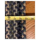 Blue and Tan Braided Oval Hallway Runner Rug 2ft x 8ft