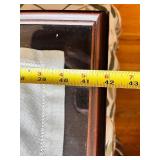 Framed Vintage Hand-Embroidered Linen Table Runner with Cutwork