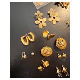 Collection of Vintage and Modern Gold-Tone Earrings and Charms