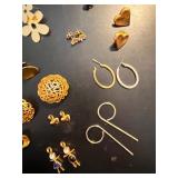 Collection of Vintage and Modern Gold-Tone Earrings and Charms