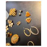 Collection of Vintage and Modern Gold-Tone Earrings and Charms