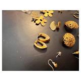 Collection of Vintage and Modern Gold-Tone Earrings and Charms