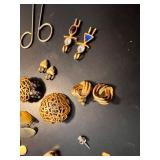 Collection of Vintage and Modern Gold-Tone Earrings and Charms