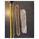 Set of 2 Faux Pearl Necklaces and Gold-Tone Pendant Necklace