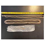 Set of 2 Faux Pearl Necklaces and Gold-Tone Pendant Necklace