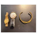 Seiko Quartz Watch, Hamilton Thin-o-matic Watch, and Gold Tone Bracelet