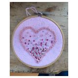 Embroidery Hoop Art Set of 5 - Heart & Leaf Designs with Threads & Patterns