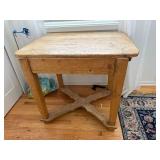 Farmhouse Wood Table with Drawer - 40 in L x 28 in W x 30 in H - X-Base