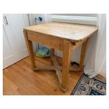 Farmhouse Wood Table with Drawer - 40 in L x 28 in W x 30 in H - X-Base