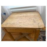 Farmhouse Wood Table with Drawer - 40 in L x 28 in W x 30 in H - X-Base