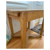 Farmhouse Wood Table with Drawer - 40 in L x 28 in W x 30 in H - X-Base