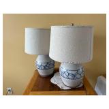 Danish Stoneware Table Lamps - Mid-Century Modern Pair (Lot of 2)