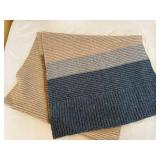 Knitted Blankets - Gradient Color-Block Throw & Beige Ribbed Throw (Lot of 2)
