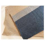 Knitted Blankets - Gradient Color-Block Throw & Beige Ribbed Throw (Lot of 2)