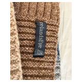Knitted Blankets - Gradient Color-Block Throw & Beige Ribbed Throw (Lot of 2)