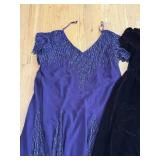 JKARA Purple Beaded Cocktail Dress 24W & Jones New York Merino Wool Coat 3X & Black Velvet Dress