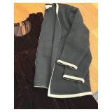 JKARA Purple Beaded Cocktail Dress 24W & Jones New York Merino Wool Coat 3X & Black Velvet Dress