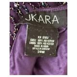 JKARA Purple Beaded Cocktail Dress 24W & Jones New York Merino Wool Coat 3X & Black Velvet Dress