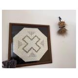 Handmade Crochet Doily Wall Art - Large Octagonal Lace, Framed Display