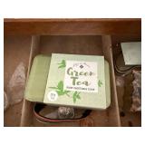 Vintage Brown Jewelry Box - Divided Tray with Assorted Jewelry Findings Inside