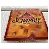 Scrabble Deluxe Edition Crossword Game - Rotating Board, Wood Tiles, 4 Tile Racks