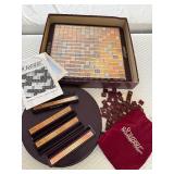 Scrabble Deluxe Edition Crossword Game - Rotating Board, Wood Tiles, 4 Tile Racks