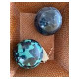 Glass Ball Ornaments - Mosaic Teal/Blue (Lot of 2)