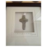 Framed Cross Pendant - Oval Wall Plaques - Sunburst Wood Decor - 3M Claw Hanger Kit (Lot of 5)