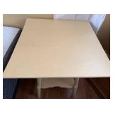 Butter Yellow Cream-Painted Twisted-Leg End Table with Lower Shelf